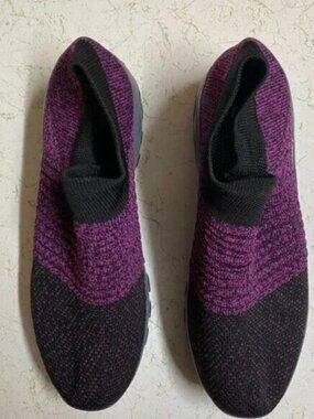 NO BRAND SIZE 39 (US SIZE 8.5" TO 9") PURPLE & BLACK WOMEN'S SHOES / NEW W/O TAG